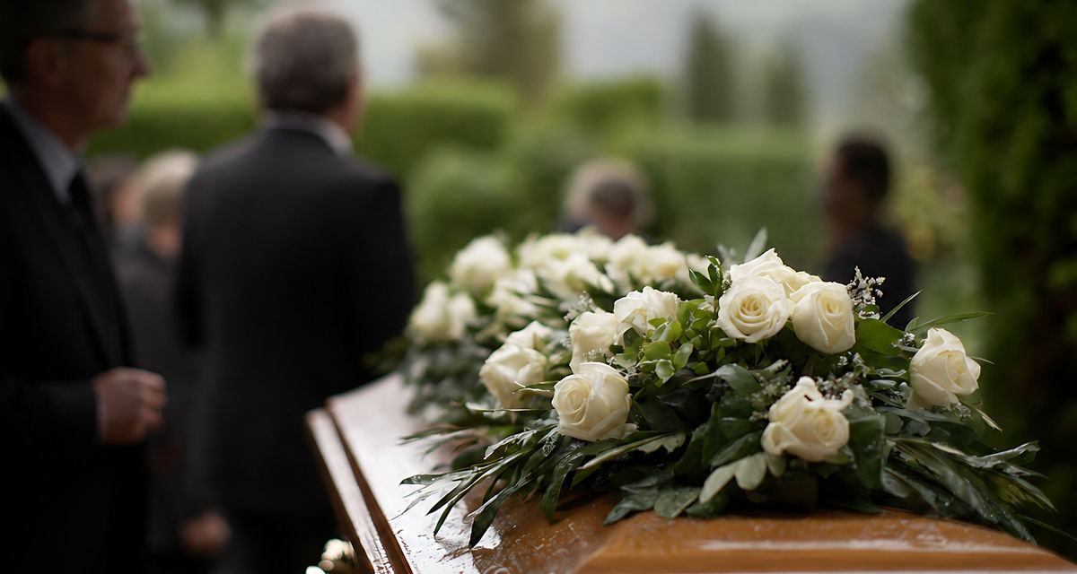 coffin at funeral