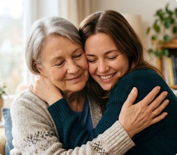 two women hugging
